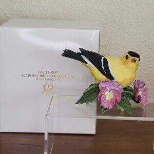 Lenox American Goldfinch Fine Porcelain Bird Figurine 3” Yellow